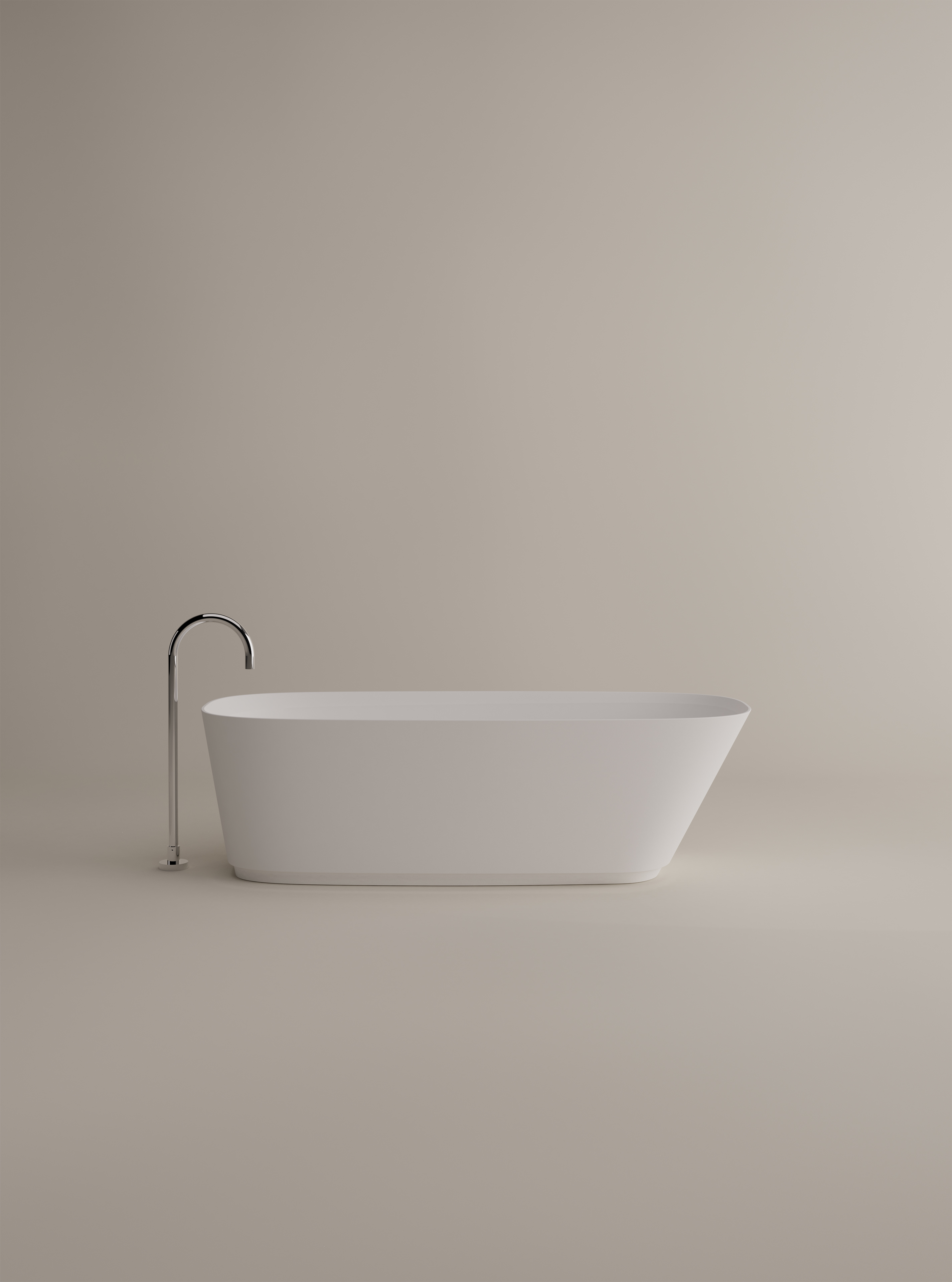 Neb Badewanne von Agape, Design Neri&Hu, freistehende Badewanne in Weiß mit Armatur