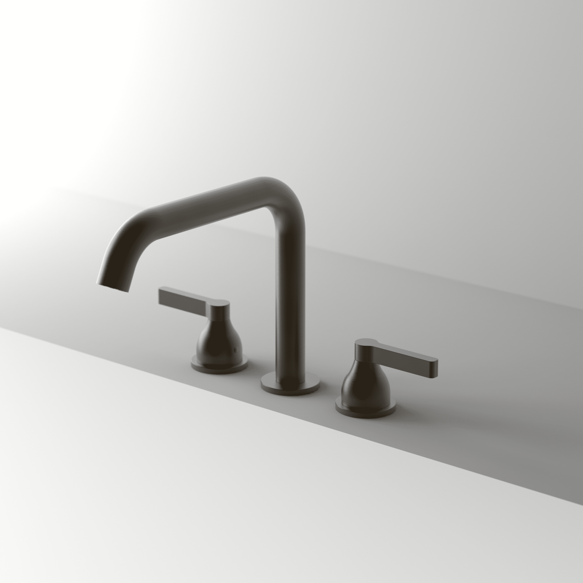 Agape Memory Mix Badarmatur – Weiterentwicklung der Memory Serie von Agape. Dieses Produkt gibt es in Chrom, Messing gebürstet, Messing natur und Schwarz Matt.